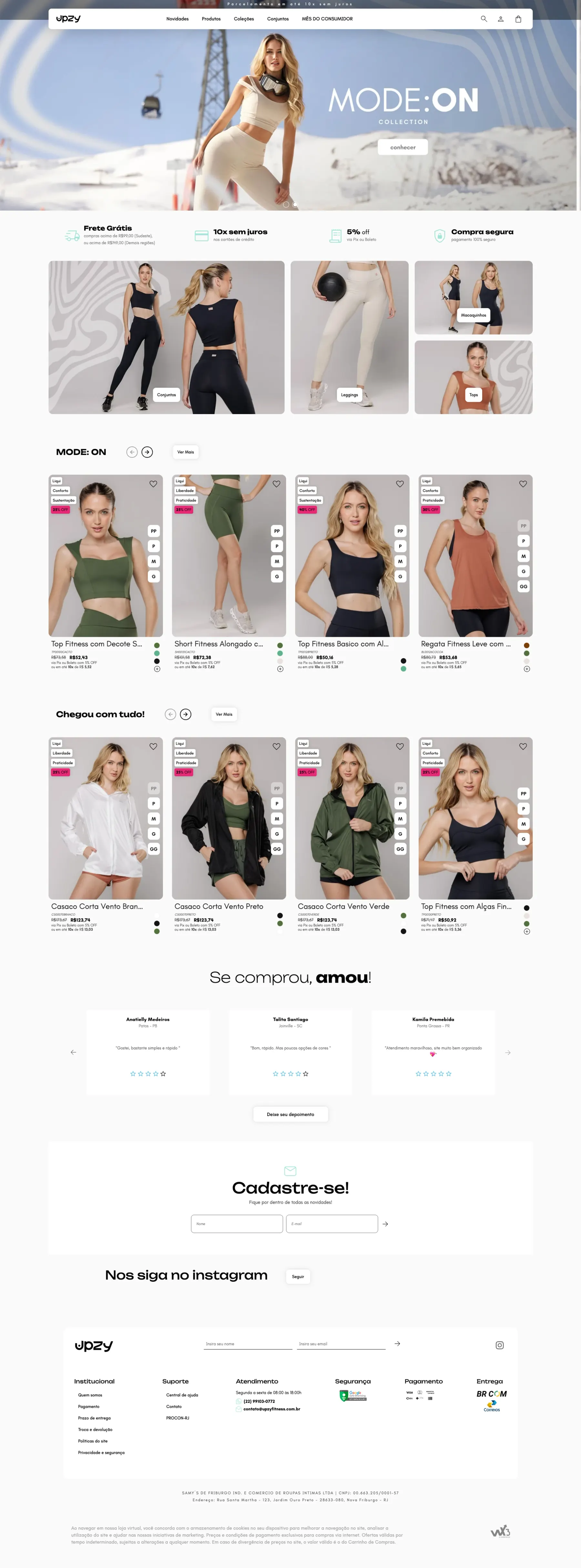 Upzy Fitness — desktop